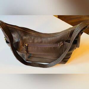 The Sak Alameda Dark Brown Genuine Leather Hobo Bag.